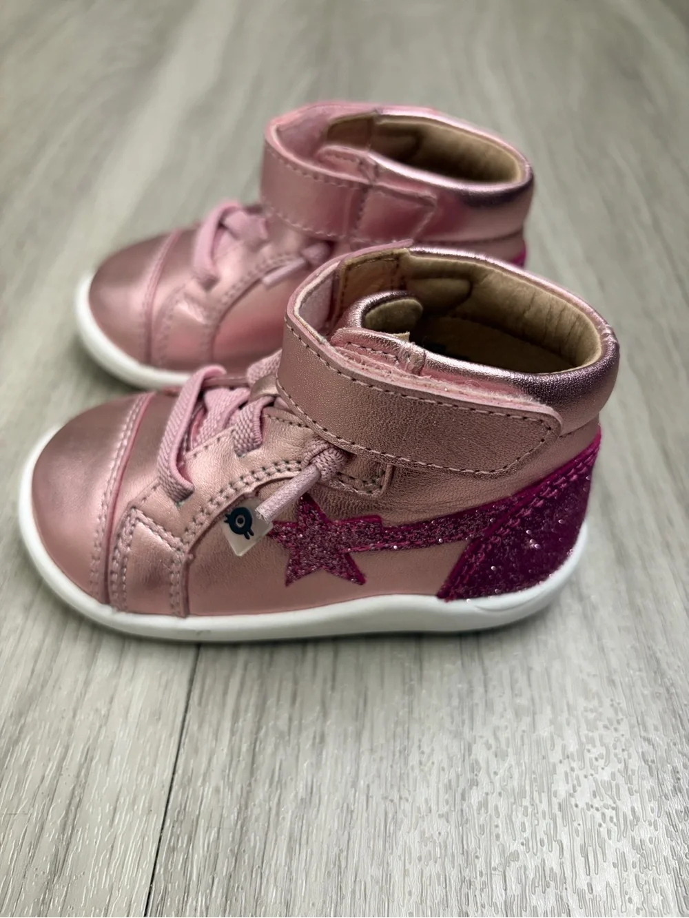 Old Soles Parade High Top Sneakers Metallic Pink Glitter | US Toddler 4